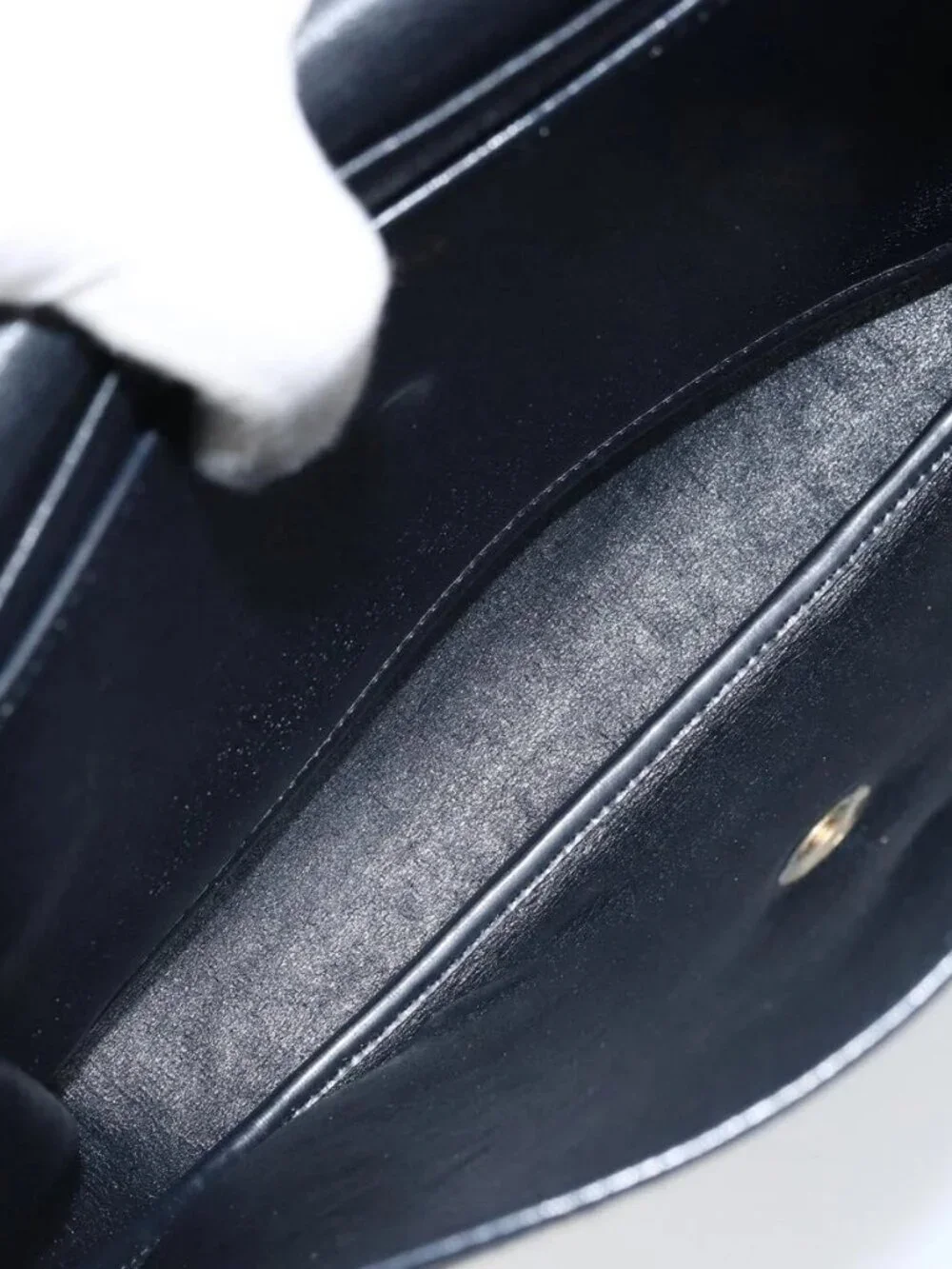 Christian Dior Trotter Canvas Shoulder Bag Navy Gold Auth gh1790 - Picture 12 of 16